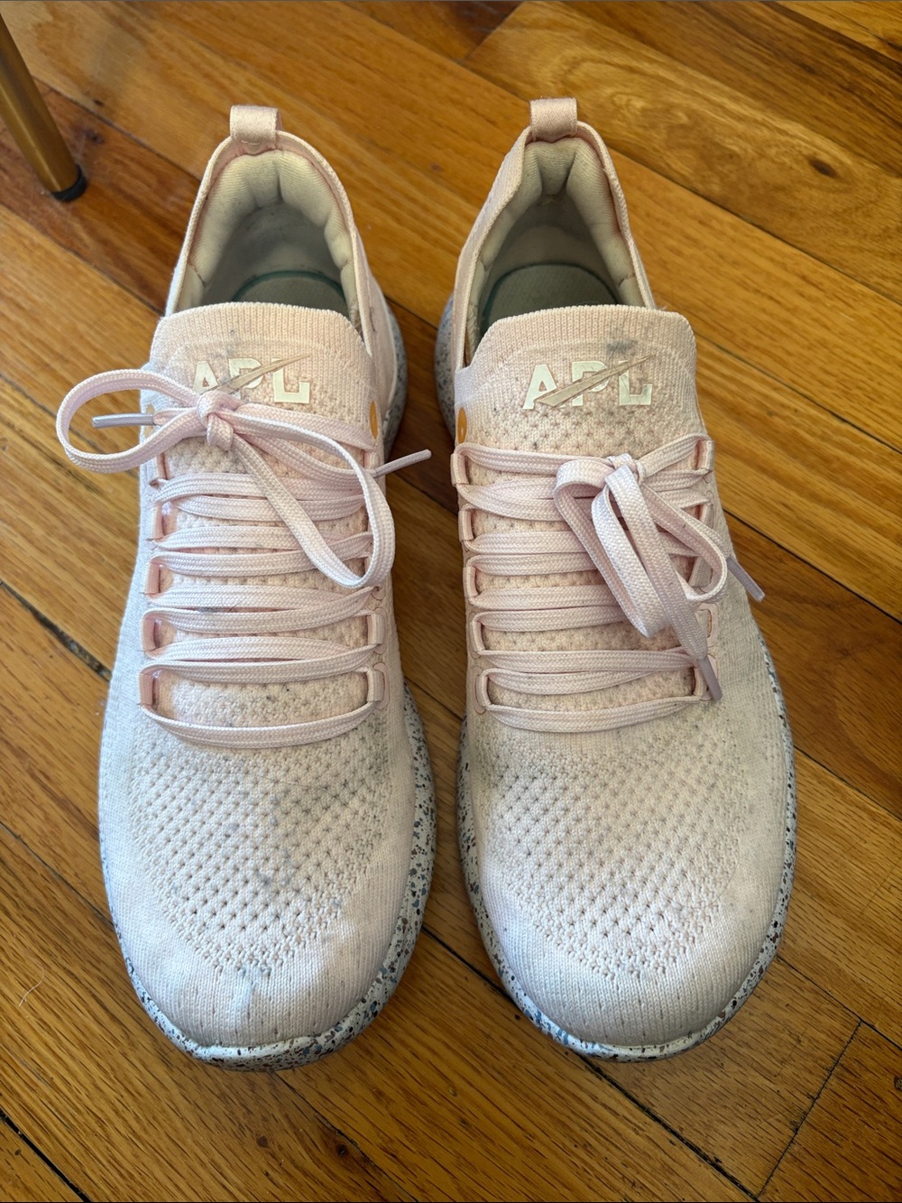 APL Women's Knit Sneakers in Light Pink and White
